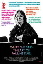 Watch What She Said: The Art of Pauline Kael Movie2k